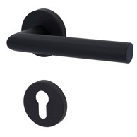 GAR. MOSKAU II Kvaka za vrata, rozeta, cilindar, mat crna