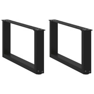 Noge stolića za kavu U-oblika 2 kom crne 60x(30-31) cm čelik
