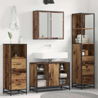 Set namještaja za kupaonicu, 4 kom, 80 x 33 x 60 cm, staro drvo