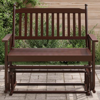 Klupa za ljuljanje, 118 x 70 x 104,5 cm, masivno drvo topole, crna