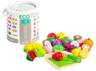 ECOTOYS Drveno voće za rezanje, 20 komada