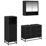 Set namještaja za kupaonicu, 3 kom, 80 x 33 x 60 cm, crni hrast