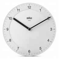 BRAUN Analogni bijeli zidni sat BC 06 W