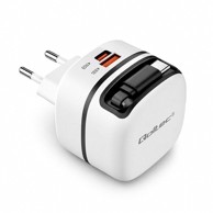 QOLTEC GaN Super Fast mrežni punjač 65 W s USB-C PD PPS i uvlačivim kabelom