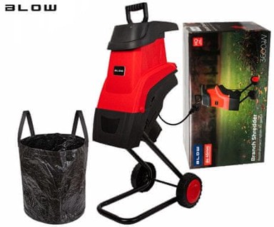 BLOW Drobilica grana 2600 W, vreća 45 L, crno-crvena