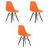 Set od 3 stolice, Osaka, narančasta tkanina crne noge