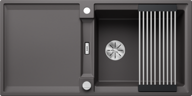 BLANCO Sudoper Adira XL 6 S-F InFino Silgranit sklopiva rešetka, s dalj.upr. - kameno siva