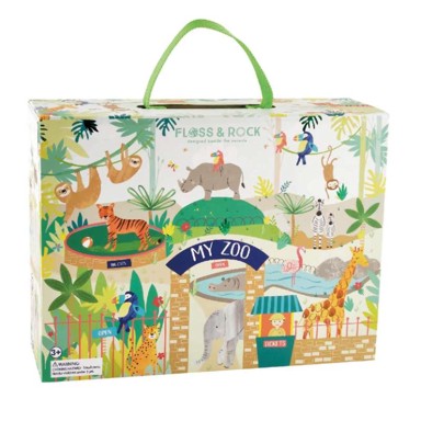 FLOSS & ROCK Kutija za igru Playbox Jungle, 15 figurica, 3 pretinca, dob 3+