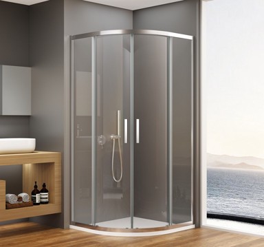 BRUCKNER Walk-in tuš zid Borg, 900 × 900 × 1950 mm, prozirno staklo