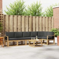 Set vanjskih sofa s jastukom, 7 kom, bijela i antracit, poliester