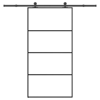 Klizna vrata s priborom od stakla ESG i aluminija prozirna 102,5x205 cm