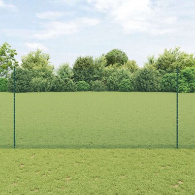 Varena žičana ograda, s 22 U stuba, 1.5x50 m, čelik, zelena