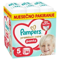 PAMPERS Pelene gaćice, Premium Care Pants, veličina 5, 11–17 kg, 80 kom