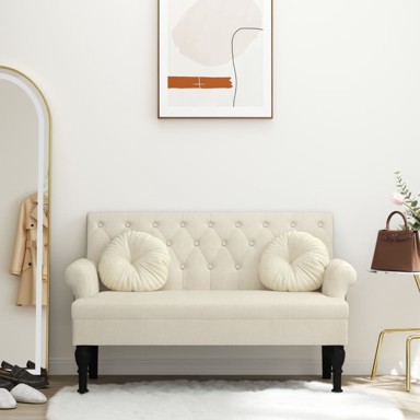 Klupa s naslonom 120 x 62 x 75,5 cm platnena