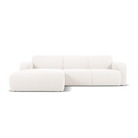 MICADONI HOME Bijela kutna garnitura od bouclé tkanine (s lijevim kutom) Molino, 250x170x72 cm