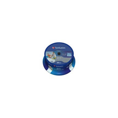 VERBATIM Medij za snimanje BD-R Blu-Ray BD-R SL, 6× 25GB, HTL WIDE, Printabilni spindle, 25 kom