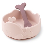 DONE BY DEER Silikonska zdjelica i žličica 1839231, puder ružičasta