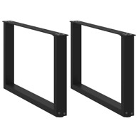 Noge stolića za kavu U-oblika 2 kom crne 60x(42-43) cm čelik