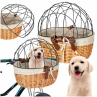 Pletena košara za bicikl, s metalnom rešetkom