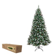 Božićno drvce umjetno, zelena, 240 cm, snijeg, češeri, bobice, stalak