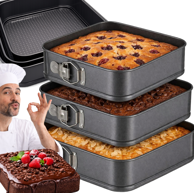 Set kvadratnih kalupa za torte i kolače, 3 veličine