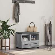 Klupa za hodnik s jastukom 60x38x46 cm, siva sonoma