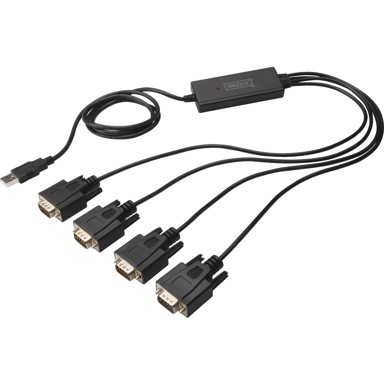 DIGITUS USB 2.0 u 4xRS232 Cable USB u Serial Adapter 1,5 m