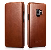 ICARER Kožna torbica Curved Edge Vintage Folio za Samsung Galaxy S9 (RS99201-BN), smeđa