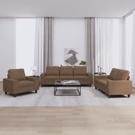 Sofa set, tkanina, tamnosiva, 4 kom