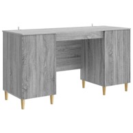 Stol s policom, 142.5 x 50 x 75 cm, konstruirano drvo, siva sonoma