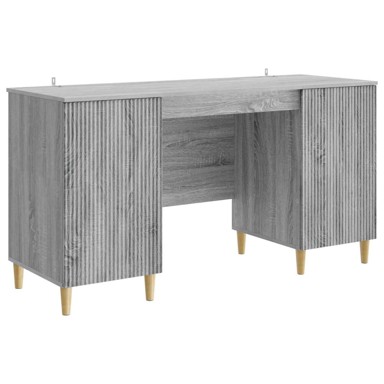 Stol s policom, 142.5 x 50 x 75 cm, konstruirano drvo, siva sonoma