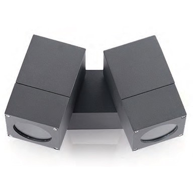 Vanjska zidna rasvjeta, WM053, GU10, tamno siva-antracit, 2x35W