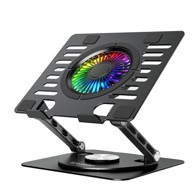 WOZINSKY Rashladni stalak za laptop i tablet CoolBase WDCX-X16-AS, RGB, 360°, crni