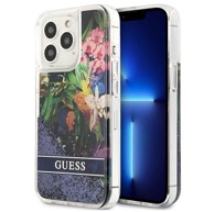 GUESS Tvrda futrola Flower Liquid Glitter za Apple iPhone 13 / 13 Pro
