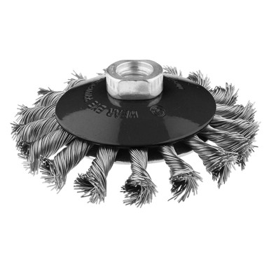Žičana disk četka, savijena, 100 mm, uvijena žica, INOX, M14