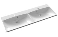 SAPHO MARIA Dvostruki umivaonik, 120x46 cm, lijevani mramor, bijela
