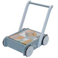 LITTLE DUTCH Drvena kolica s kockama Blue