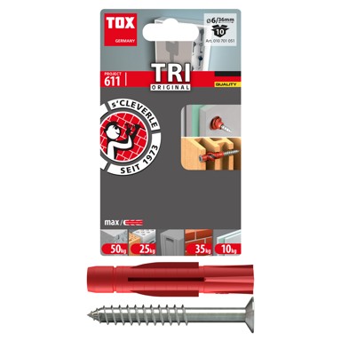 TOX Plastična tipla TRI 6/36 + VIJAK (10/1) višenamjenska s vijkom