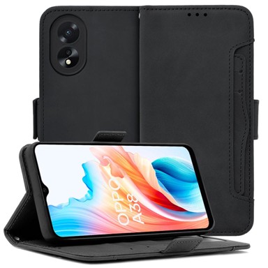 Preklopna futrola za Oppo A38 / A18, utor za karticu, crna