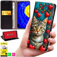 BLUEMOON Futrola tipa novčanik za Motorola Edge 50 Neo, tisk + zaštitno staklo 9H