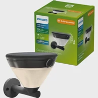 Solarna zidna LED svjetiljka Kyna, sa senzorom, 2700 K, crna