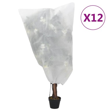 Navlaka za biljke s vezicom, flis, 12 kom, 70 g/m², 0,8x0,8 m