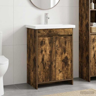 Set namještaja za kupaonicu, 81 x 40 x 84,5 cm, dimljeni hrast
