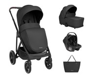 KIKKA BOO Dječja kolica 3u1 Chiara + košara + autosjedalica, crna