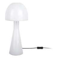 LEITMOTIV Bijela stolna lampa sa staklenim sjenilom (visina 45 cm) Bombin 