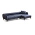 BALCAB HOME Plava kutna garnitura Belissimo, desni kut, 270x140x67 cm