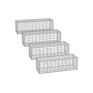 SONGMICS Gabionska košara, 100 x 30 x 30 cm, srebrna
