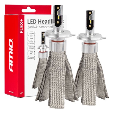 AMIO LED Headlight kit FLEX+ Series H4, 6000K, do 270% više svjetla