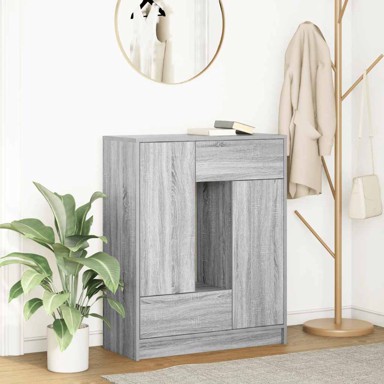 Komoda s ladicama i vratima siva sonoma 73x31x90 cm