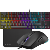 TRIADYN Gaming set METIS: mehanička tipkovnica TAYGETE S, miš HELIKE 3600 DPI i RGB podloga za miša, crveni prekidači